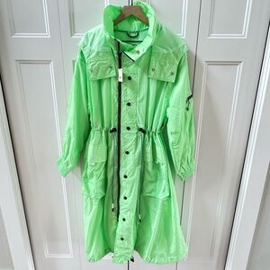 Free People Fp Movement Aurora Maxi Windbreaker Parka Jacket Neon Lime M